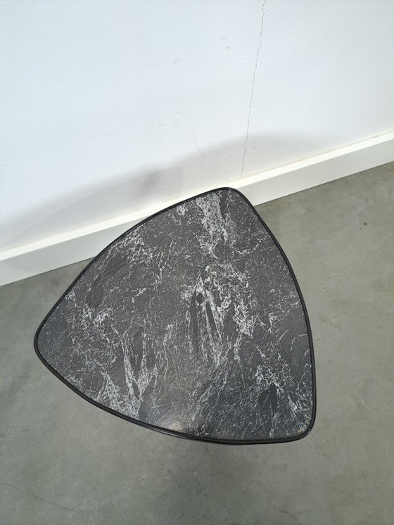 Image 1 of Table d'appoint pour plantes avec plateau en formica imitation marbre noir, n° 27