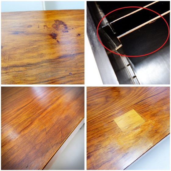 Image 1 of Escritorio compuesto por pedestales de madera de Bergwood y tablero con chapa de madera Boomerang - década de 1970