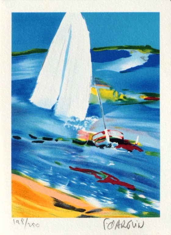 Image 1 of François D'ARGUIN Petite suite : régate VI Signed lithograph 1994