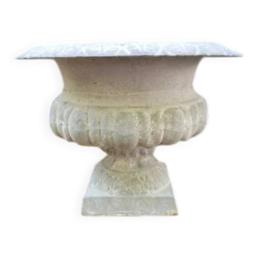 Gusseisen Vase grau Jardiniere Pflanzgefäß
