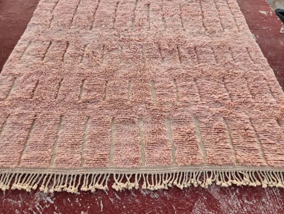 Moroccan Beni Ourain Berber Rug, Dusty Pink, Natural Wool, 400 × 300 cm, Rugs & carpets, Rustic (photo 12 of 13)