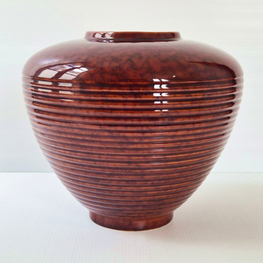 Bedeutende französische Vintage-Vase, 1960, Saint-Clement Keramik 9055, Durchmesser 30 cm