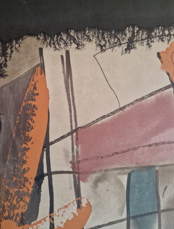 Image 1 of Serviette murale XL Robert Jacobsen, art du milieu du siècle, 210 x 130 cm