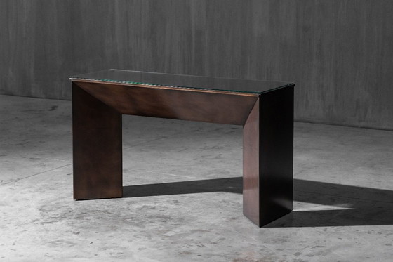 Image 1 of Consoletafel van gepatineerd brons van Belgochrom, België, jaren 70