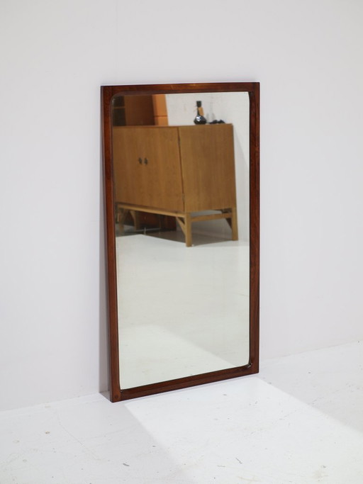 Gran espejo Aksel Kjersgaard palisandro danés vintage años 60 – spiegels, Glass, Wood