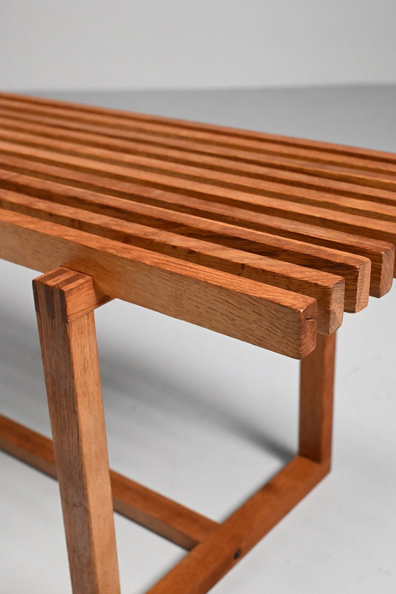 Image 1 of Prachtig eiken lattenbankje