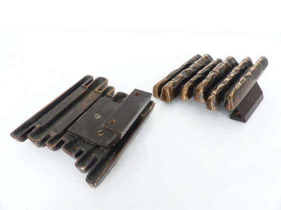 Image 1 of Maniglie brutaliste in bronzo per porte, Alpan, Germania, 1970 ca.