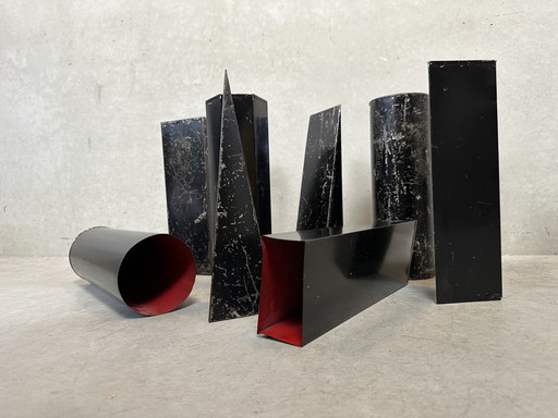 8x antike geometrische Formen - Metall