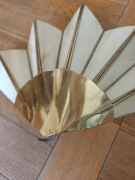 Image 1 of Applique éventail art déco en pâte de verre 