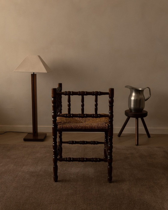 Image 1 of Chaise vintage à bobines avec assise en jonc