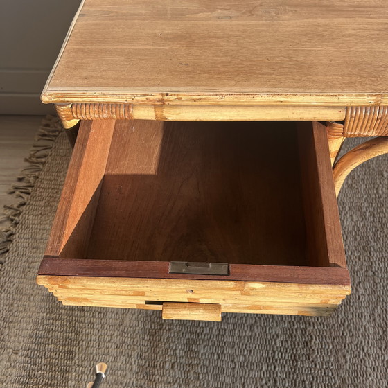 Image 1 of Rotan Bamboe Bureau Mid Century Vintage
