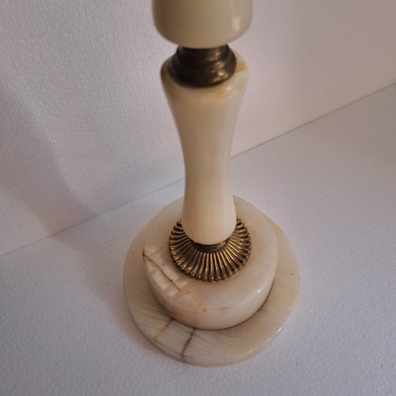 Cendrier sur pied vintage Onyx & Laiton années 60/70 – Mid Century – 56,5 cm – Objets déco, Stone, Brass (photo 5 of 10)