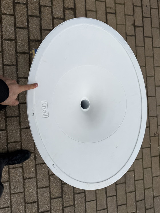 Image 1 of Original oval Knoll Tulip dining table (244cm) Carrara marble