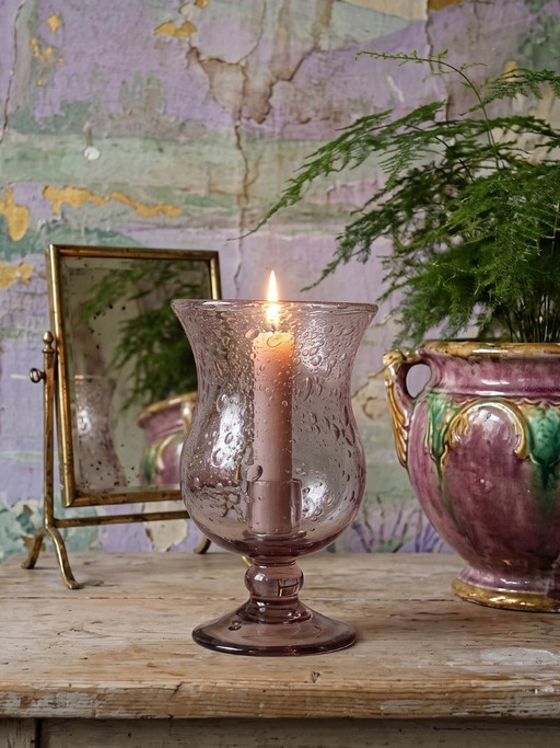 Vintage Amethyst Bubbled Glass Candle Holder, Biot Style, 1970-1980 – kandelaars en kaarsen (photo 2 of 9)