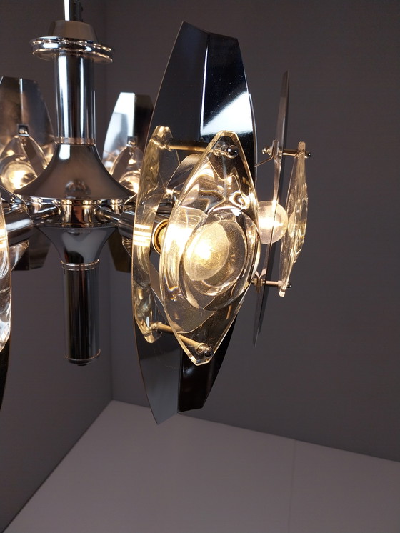 Image 1 of Vintage Italiaanse Kroonluchter van Oscar Torlasco voor Stilkronen, Jaren 60