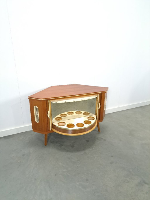 Mid-century revolving bar cabinet, drinks cabinet