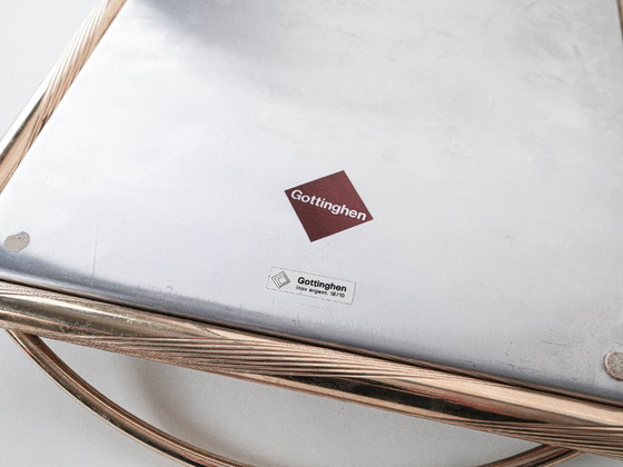 Image 1 of Plateau en acier inoxydable, design allemand, années 1970, fabriqué par GOTTINGHEN