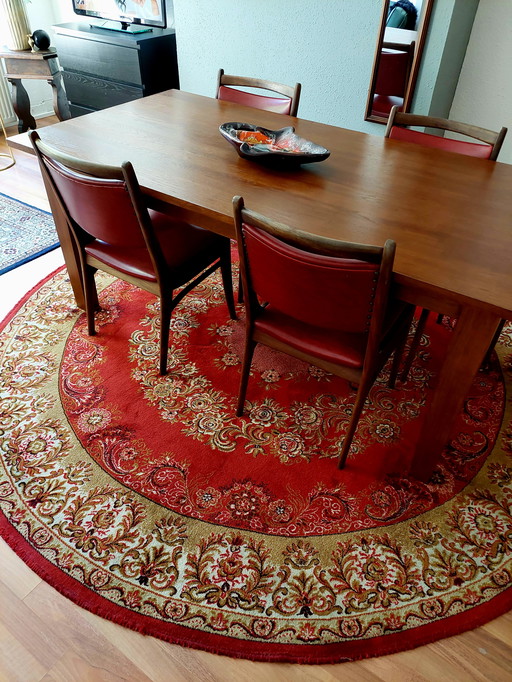 Vintage Oriental Persan round wool rug, floral rouge, 252 x 252 cm