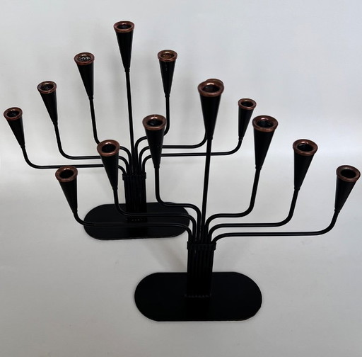 Set of 2 candlesticks - Gunnar Ander, Ystad-Metall