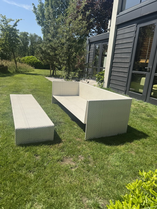 Dedon outdoor bank met voetenbank 