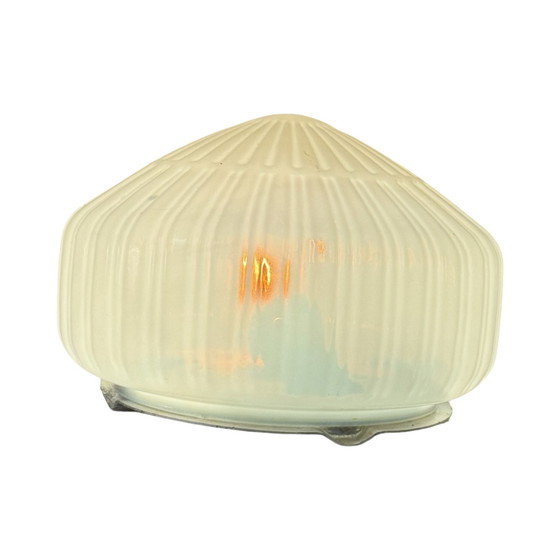 Image 1 of Art deco (Style) - Ceiling or wall mounted lamp with opaline glas and metal mount - ca. 1960, Czechoslovakia - Multiple in stock