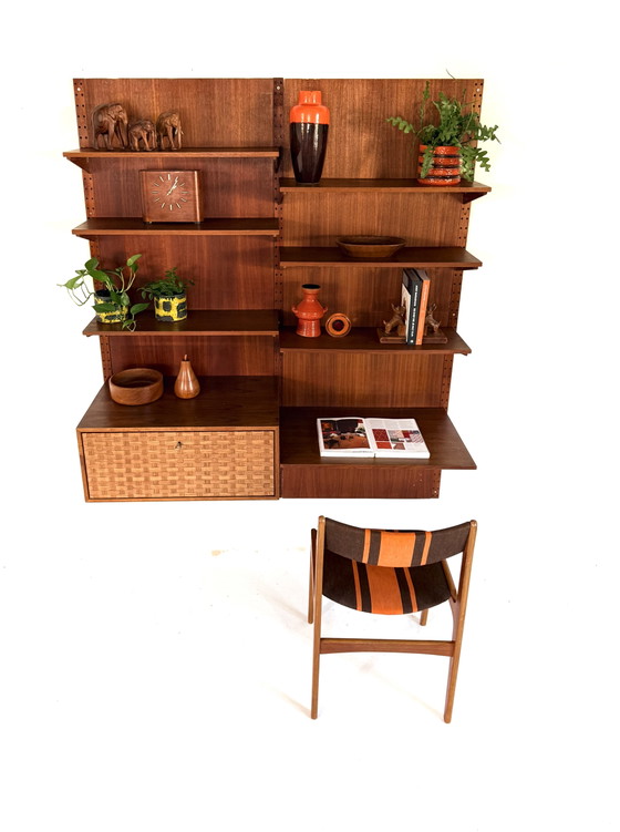 Vintage Modulair Teakhouten Wandsysteem ‘60 – Wandkast, Wood, Metal (photo 11 of 15)