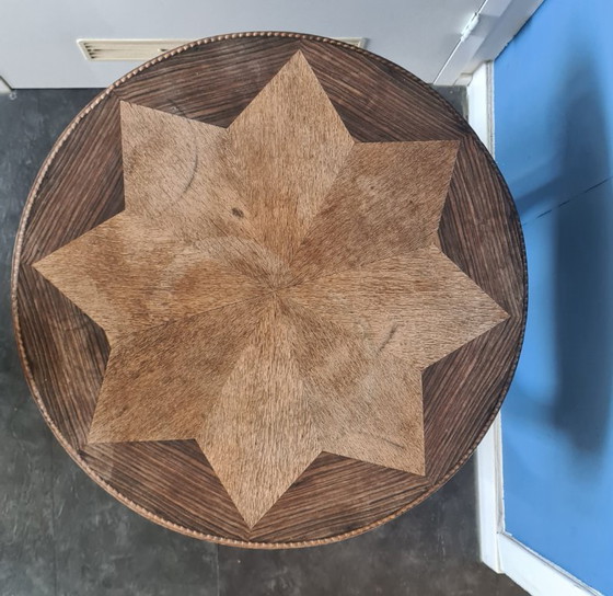 Image 1 of Amsterdam School style side table with star-shaped top