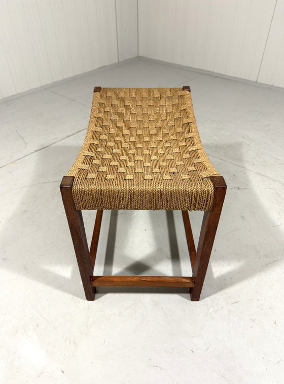 Image 1 of Sgabello con seduta in corda intrecciata anni '50
