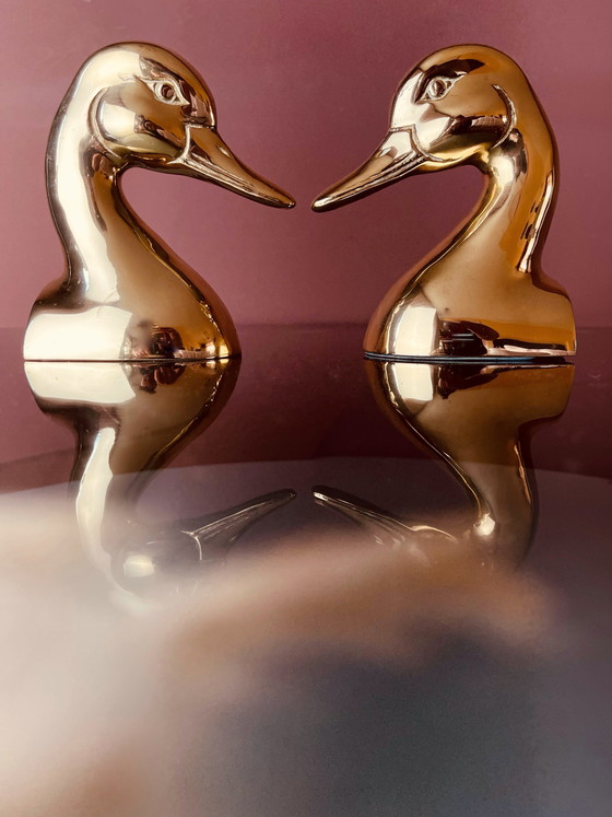 Image 1 of Einzigartig! Set aus Messingenten als Buchstützen