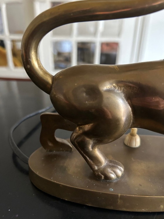 Image 1 of Vintage Brass "Lion" Lamp