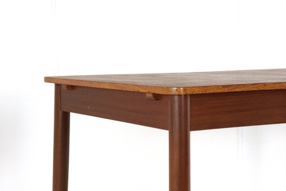 Vintage rectangular extendable Dining table midcentury 'Giessen' restored, Wood, Brown, Mid Century Modern (photo 6 of 15)