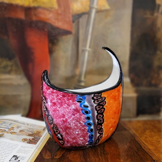 Image 1 of Millefiori half-moon decorative centerpiece, Murano glass, 90's - Italy