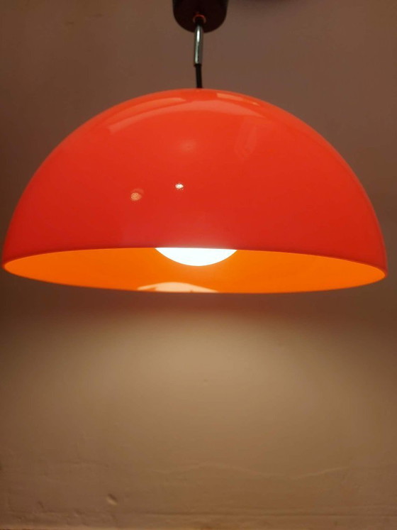 Image 1 of Orange Space Age design pendant lamp, 1970s