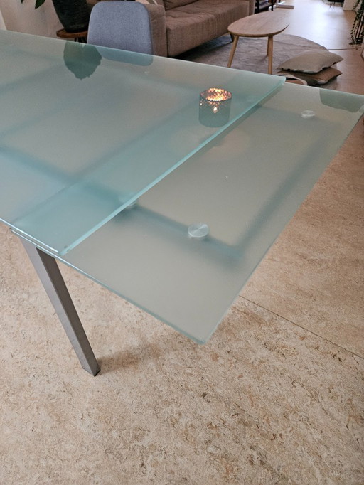 Table en verre design Effezeta - table extensible
