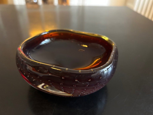 Murano sieradenbakje in rood en geel