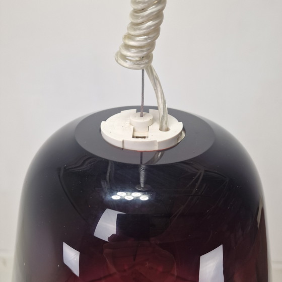 Image 1 of Italiaanse elegantie - Leucos hanglamp met transparant paars Murano glas
