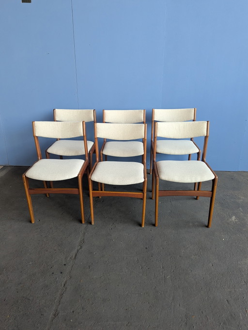 6 sedie da pranzo in teak stile Mid-Century - Erik Buch – eetkamerstoelen, Wood (photo 2 of 13)