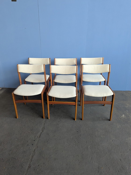 6x Teak Mid Century Dining Chairs - Erik Buch – Wood (photo 2 of 13)