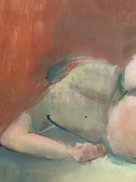 Image 1 of Original French figurative painting from the 1970s, signed Marais