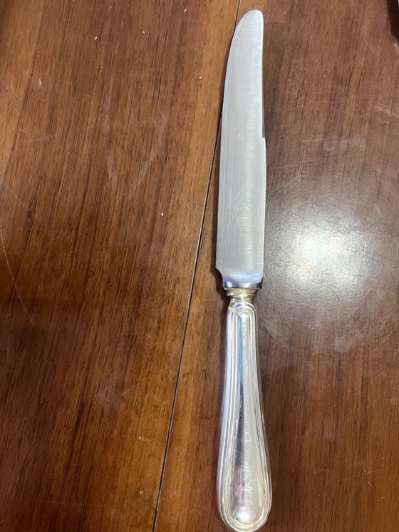 Image 1 of Juego de cubiertos de plata 800 para 12 personas, origen italiano, estilo de diseño francés, de 1970 a 1980