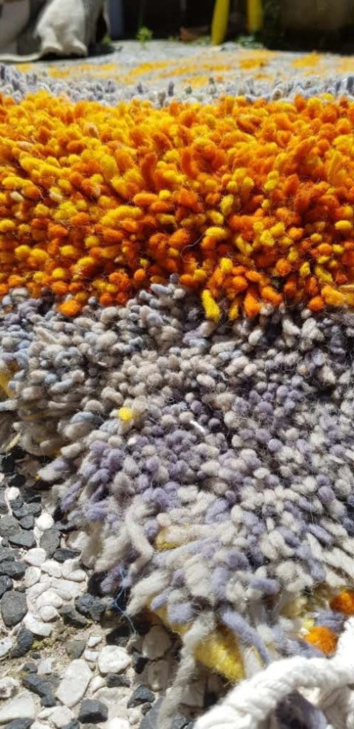 Hand-knotted Berber wool rug 243x160cm