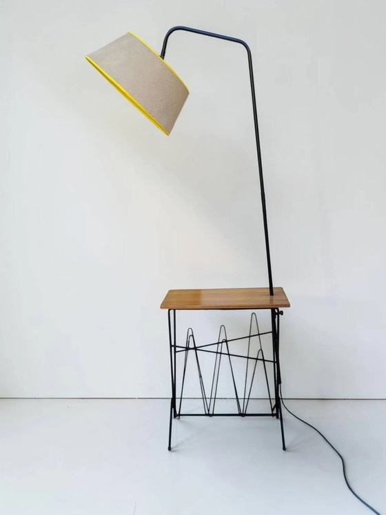 Lampada da lettura con tavolo 1950 – Lampade da terra, Wood, polished steel, Vintage (photo 3 of 9)