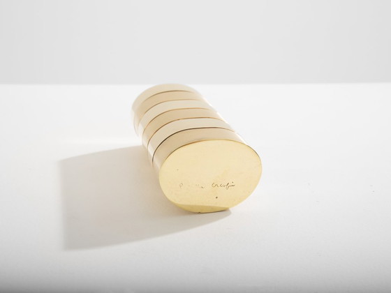 Image 1 of Gabriella Crespi brushed and polished brass box signed 1970  