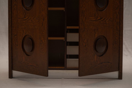 Image 1 of Brutalist cabinet in wengé - Belgium 1970s