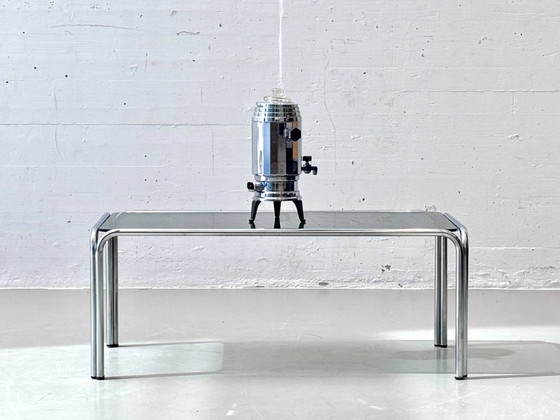 Image 1 of Couchtisch aus Chromstahl und Rauchglas, 1970er Jahre