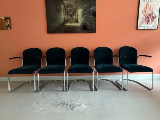 Image 1 of 5 fauteuils/chaises de conférence Gispen Design – 413R W.H. Gispen – Dutch Originals