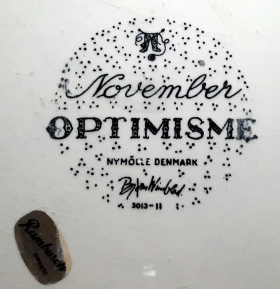 Image 1 of  Bjørn Wiinblad Nymølle wandplaat november "Optimisme"