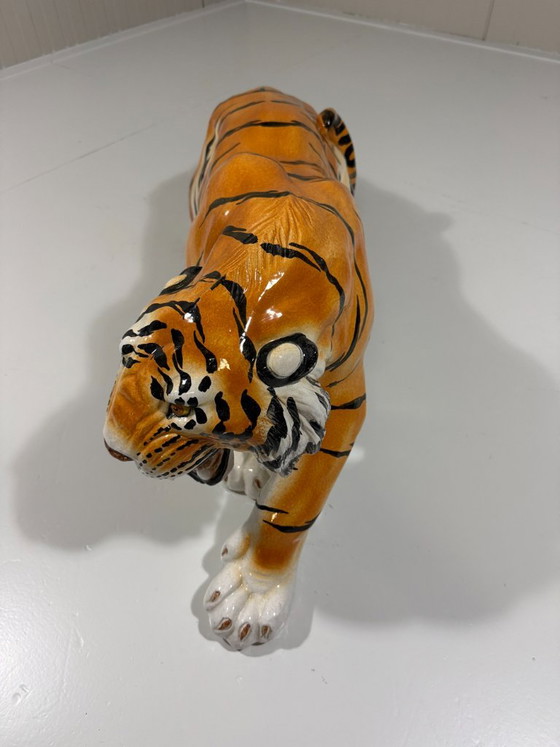 Großer Keramik-Tiger Italien 1970er – Dekorative Objekte, Ceramic (photo 3 of 21)