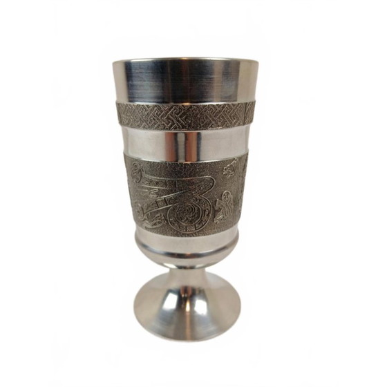 Image 1 of Beautiful Irish Pewter Goblet - Mullingar Pewter (Book of Kells)