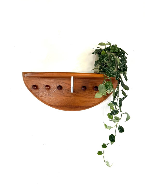 Image 1 of Appendiabiti da parete vintage in teak, Silkeborg Møbelfabrik '80